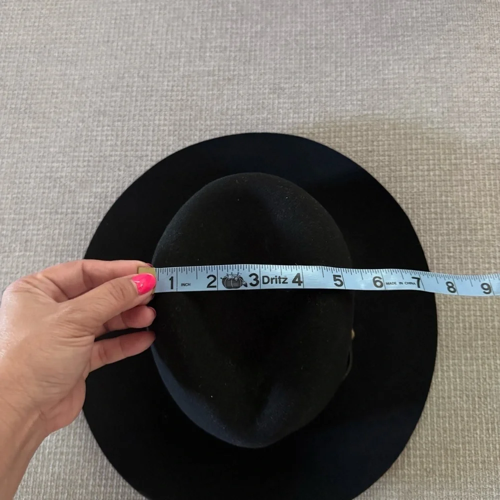 rag & bone Sleek Black Fedora wool hat size small